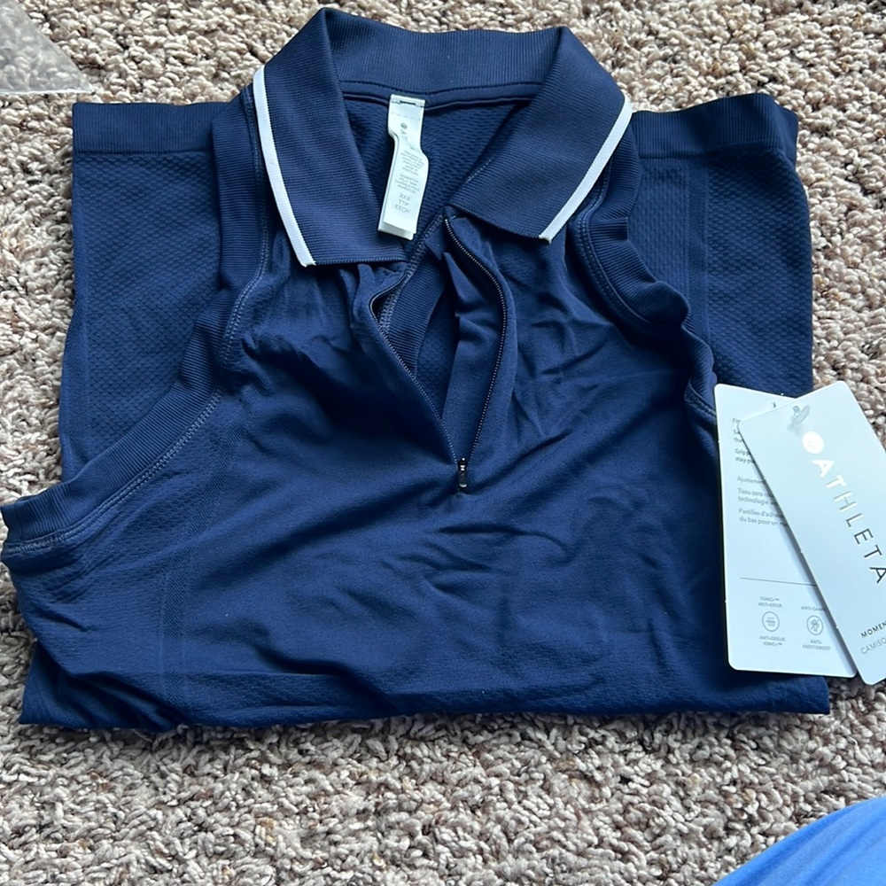 Athleta monument polo tank. Navy blue. XXS. NWT